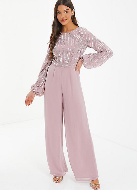 Pink pants jumpsuit best sale