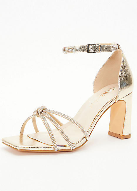 Quiz rose hot sale gold metallic sandals