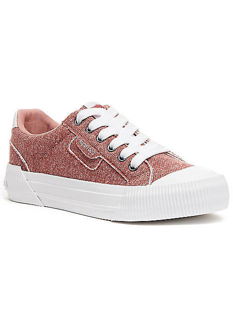 Keds Hello Kitty Glittery Kitty Girls Pink/White Canvas Sneakers KT49332 