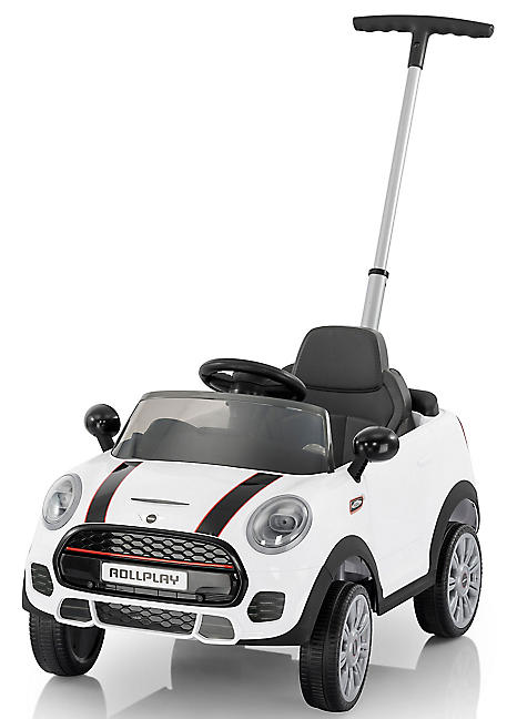 Rollplay Mini Cooper Play Push Car With Parental Handle White Freemans