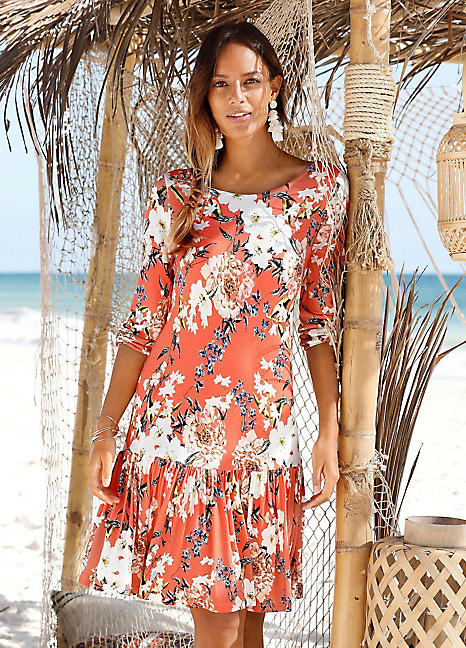 s.Oliver Floral Print Beach Dress | Freemans