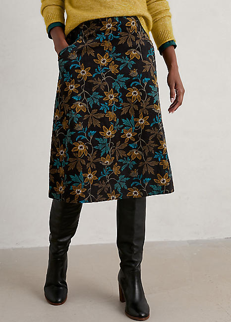 Heatherbank Midi Skirt - Fully pleated A-line skirt - Seasalt Cornwall