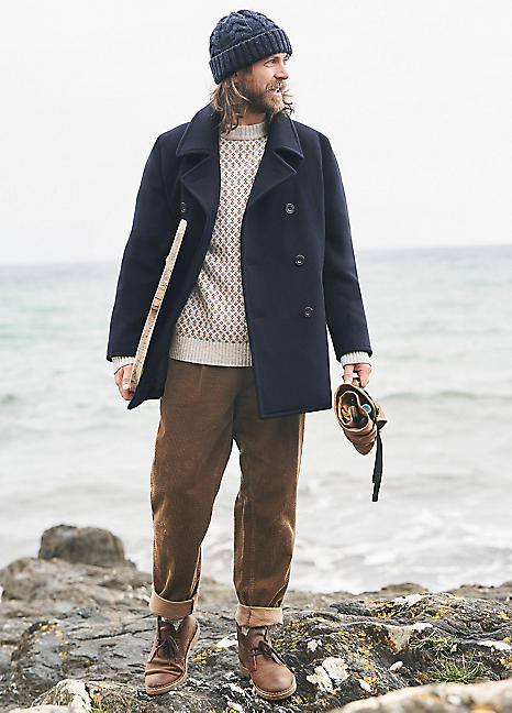 Men's Channel Wool Blend Double Breasted Winter Coat - Seasalt Cornwall