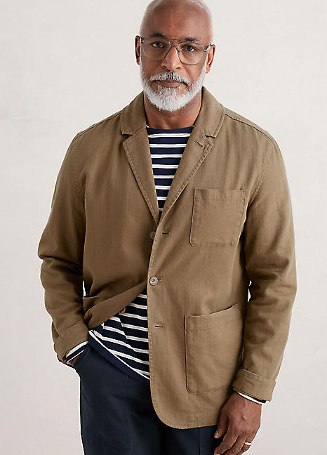 Linen blend store jacket