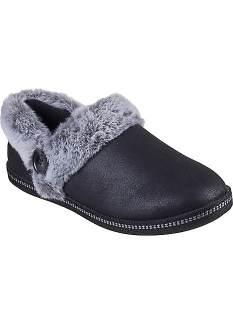 Skechers Black Cosy Campfire French Toast 2 Slippers Freemans