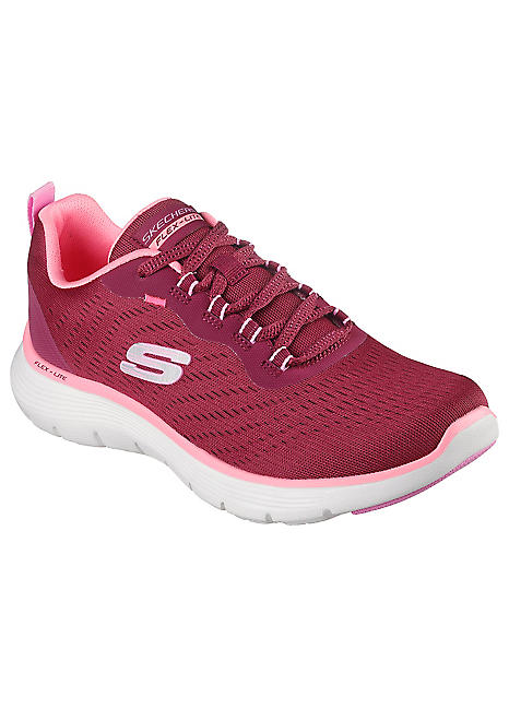 Skechers burgundy trainers on sale