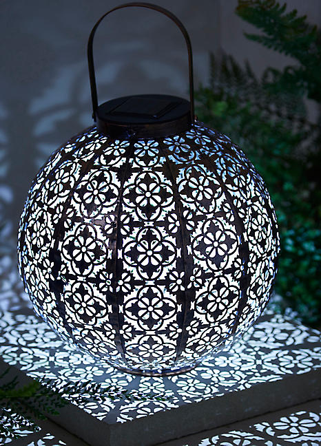 For Garden Lights House At Freemans Solar Powered Damasque Lantern