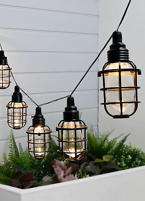 Streetwize Caged Lantern Solar String Lights | Freemans