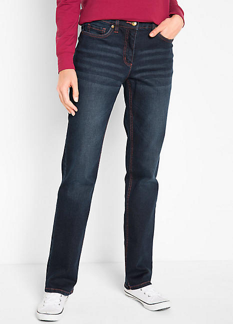 straight leg jeans stretch