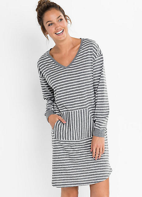 Stripy Long Sleeve Nightie by bonprix 