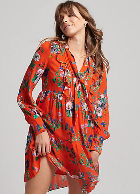 superdry orange dress Superdry Code Strappy sleeveless dress Orange