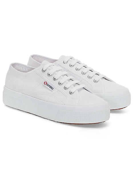 Superga 2740 Platform White Pumps