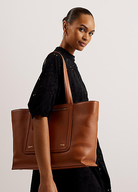 Ted Baker Brown Nish-Soft Grainy Leather Tote Bag Freemans
