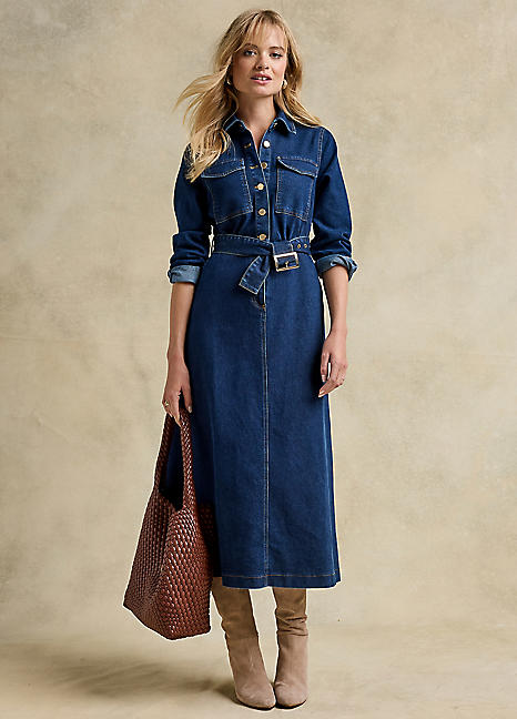 Together Longline Denim Maxi Dress | Freemans