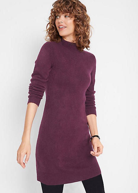 turtle neck knitted dress