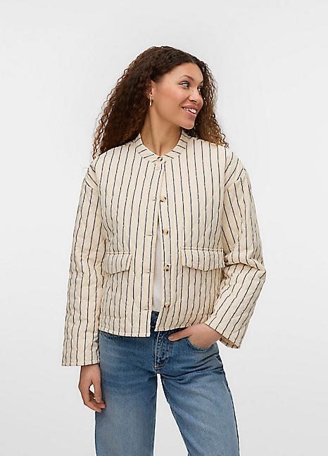 Vero Moda Vera Striped Quilted Jacket | Freemans