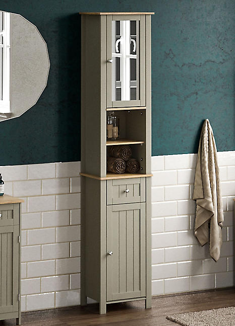 Bathroom tallboy with mirror door discount