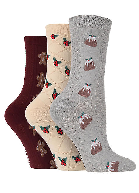 Heat Holders Original Ladies Thermal Snowdrop Block Twist Socks