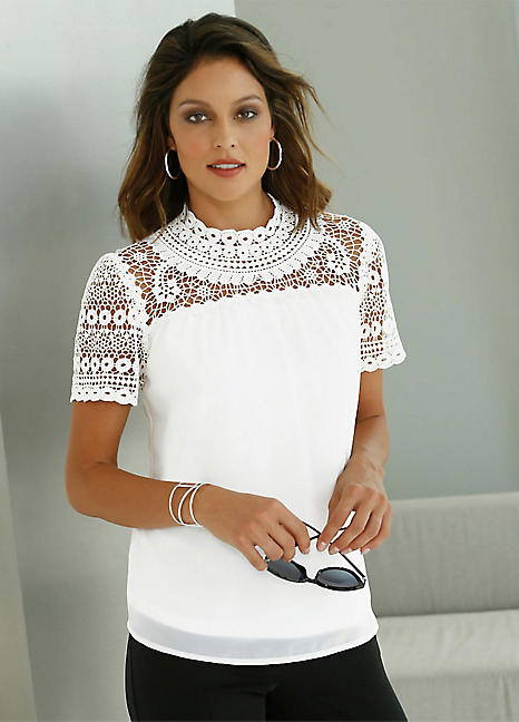 Witt Short Sleeved Lace Blouse | Freemans