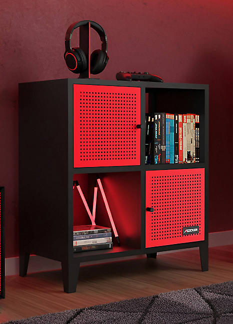 X Rocker XR Mesh-Tek 4 Cube Square Unit - Storage - Black/Red