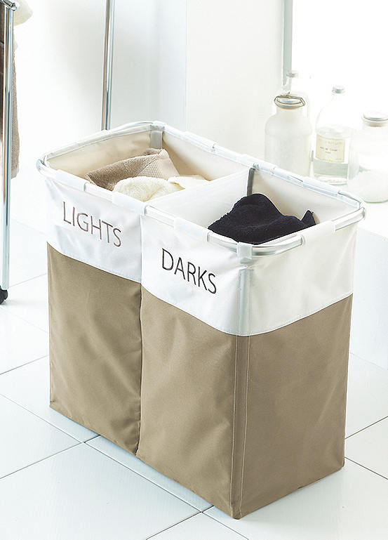 100L Light & Dark Natural Foldable Laundry Hamper