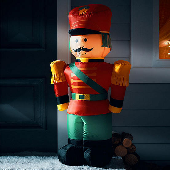 120 cm Inflatable Light Up Nutcracker Soldier Freemans