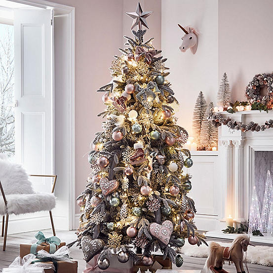 5ft 7ft Artificial Lake Forest Snow Trees by Snowtime Freemans