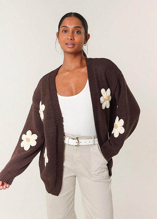 Blue Vanilla Daisy Large Flower Cardigan | Freemans