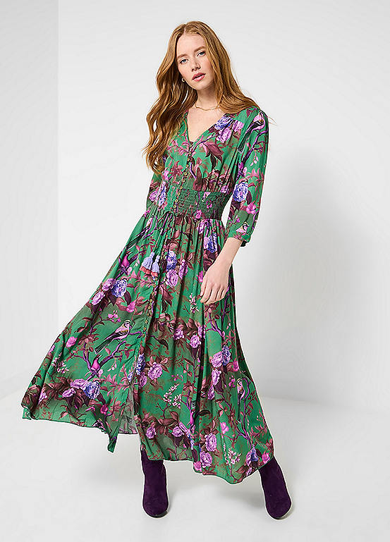 boho bird dress Joe Browns Print Maxi - Green Bird maxi Color:Burnished Gold division-FormalandOccasion Ariamo Boho Wedding Dresses Enjoy hands