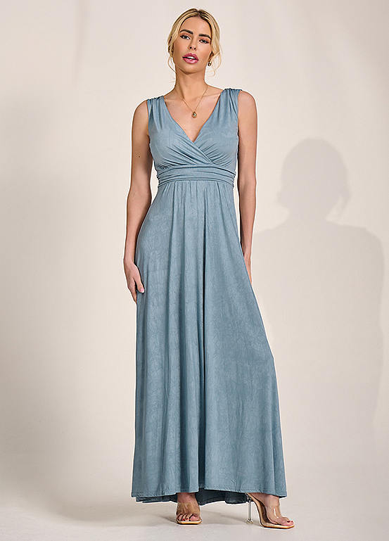 Jolie Moi Ella Wrap Bodice Jersey Maxi Dress