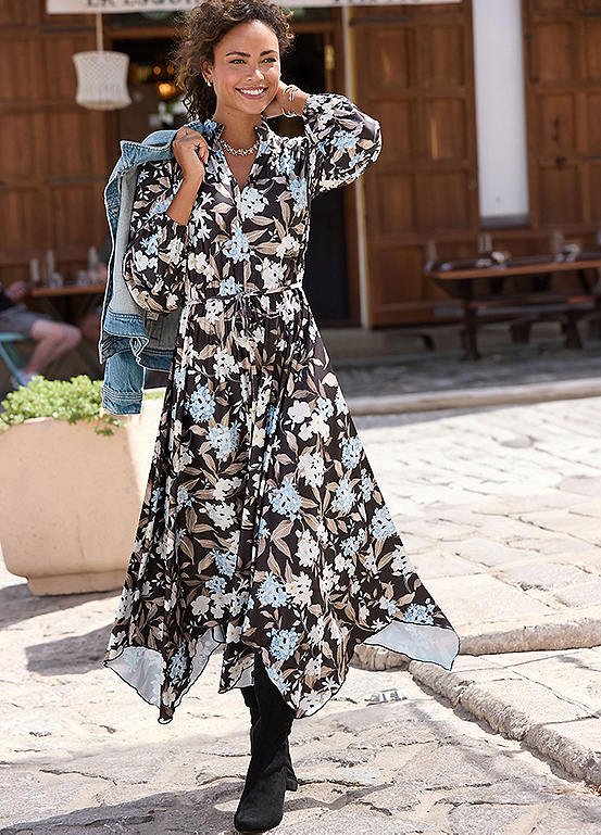 LASCANA Floral Print Midi Dress | Freemans