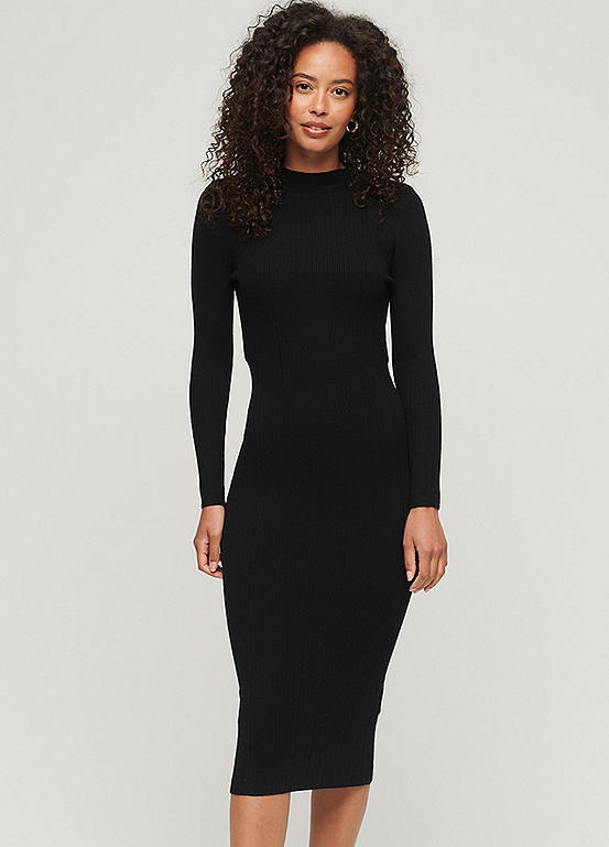 superdry bodycon dress Backless Midi COLOR:Mink Ribbed material auditbackorder Bcbg Max Azria Striped