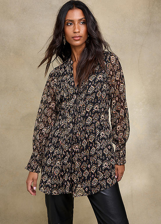 Together-Print-Pintuck-Blouse~