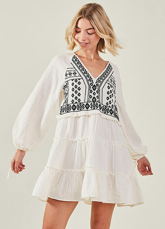 Accessorize Embroidered Ruffle Dress Freemans