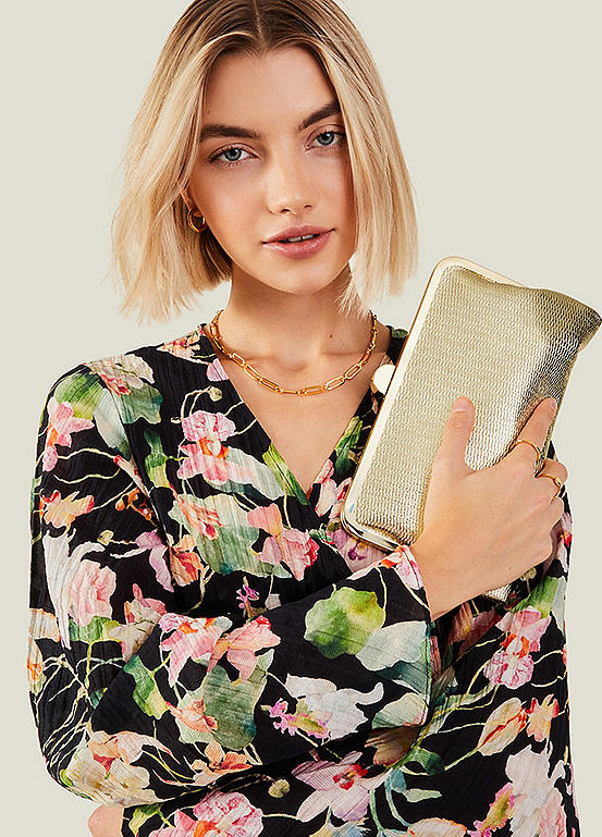 Accessorize Metallic Clutch Bag Freemans