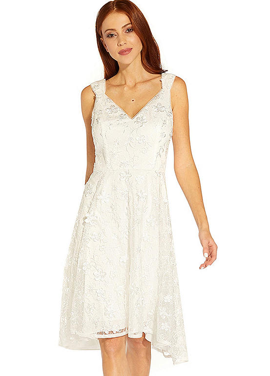 Adrianna Papell 3D Floral Sequin Embroidery High Low Dress | Freemans