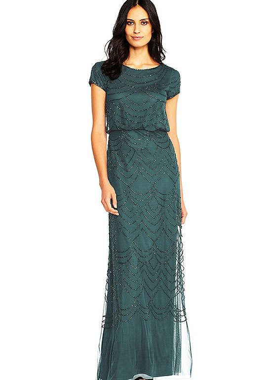 Adrianna Papell Blouson Beaded Gown | Freemans