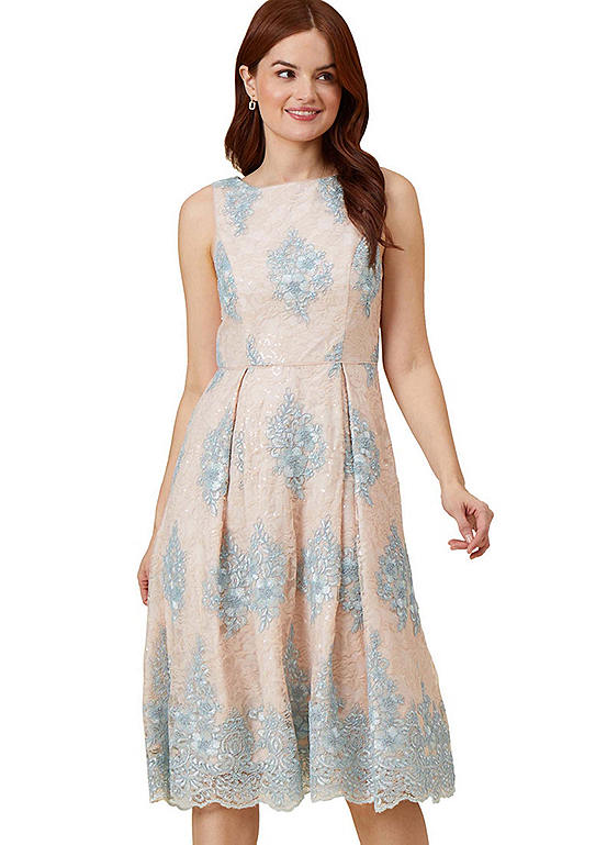 Adrianna Papell Embroidered Lace Fit & Flare | Freemans