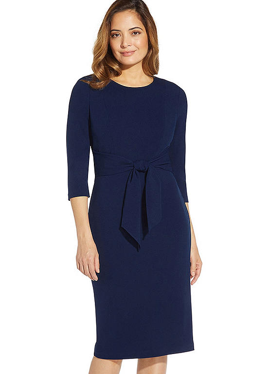 Adrianna Papell Knit Crepe Tie Waist Sheath | Freemans