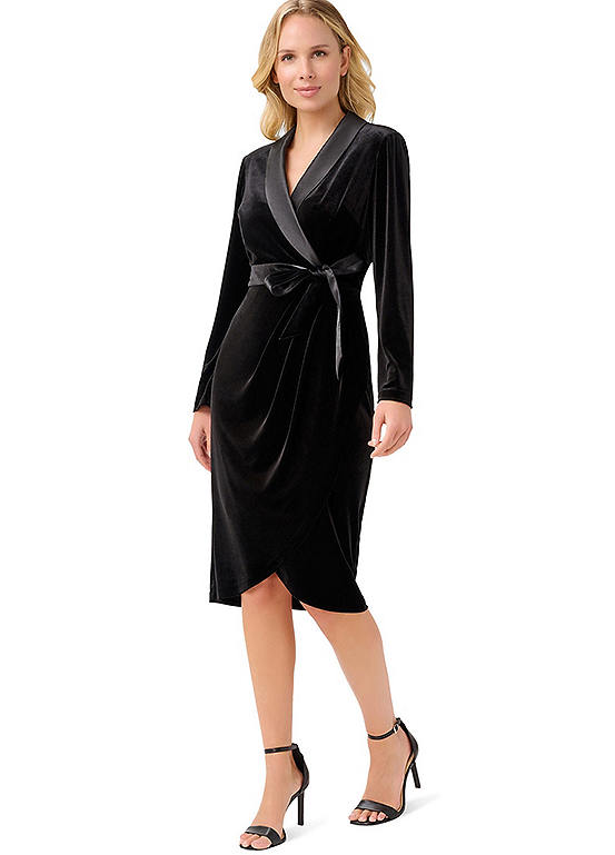 adrianna papell velvet tuxedo dress