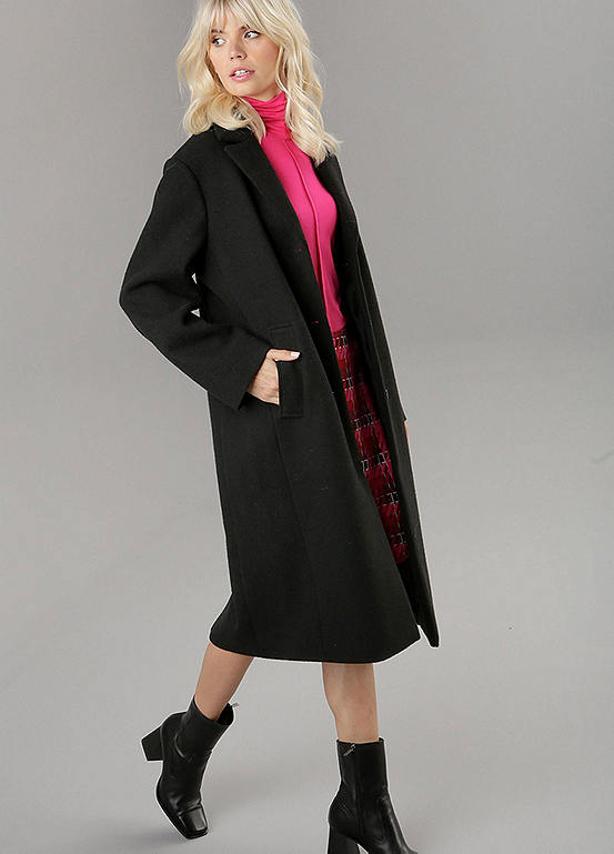 Aniston Selected Slit Design Long Coat Freemans