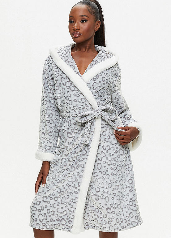 Ann Summers Leopard Fluffy Dressing Gown Freemans