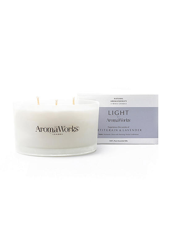 AromaWorks Mulitwick Petitgrain & Lavender Candle