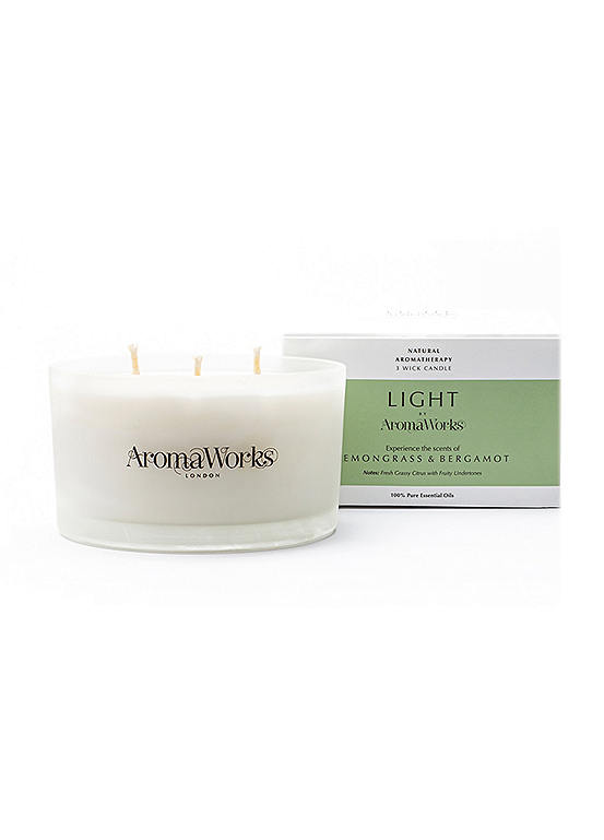 AromaWorks Multiwick Lemongrass & Vertivert Candle