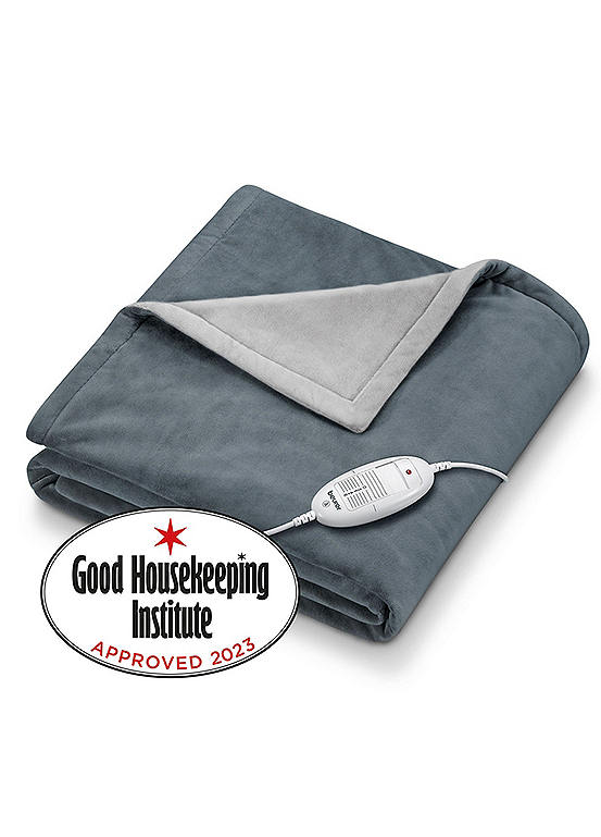 Beurer Classic Grey Cosy Heated Fleece Throw Freemans