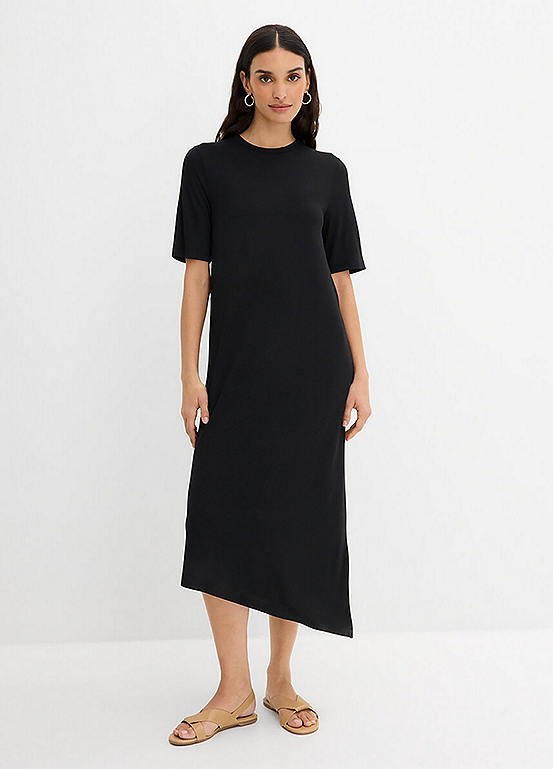 bonprix Asymmetric Hem Jersey Dress