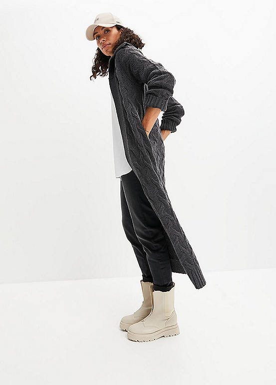 bonprix Cable Knit Long Coatigan Freemans