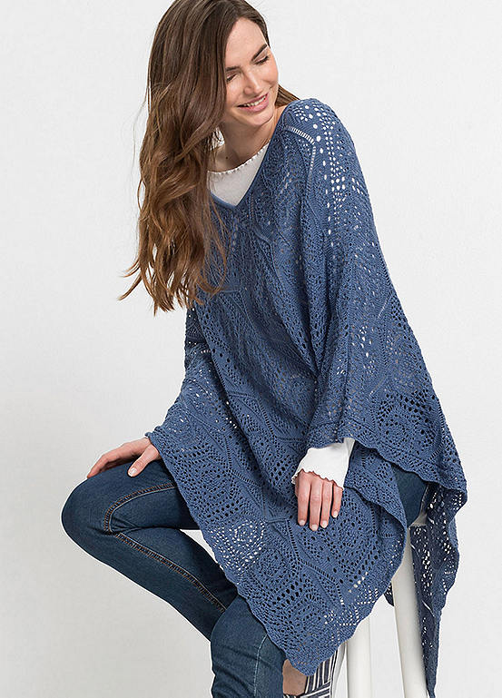 bonprix Knitted Poncho | Freemans