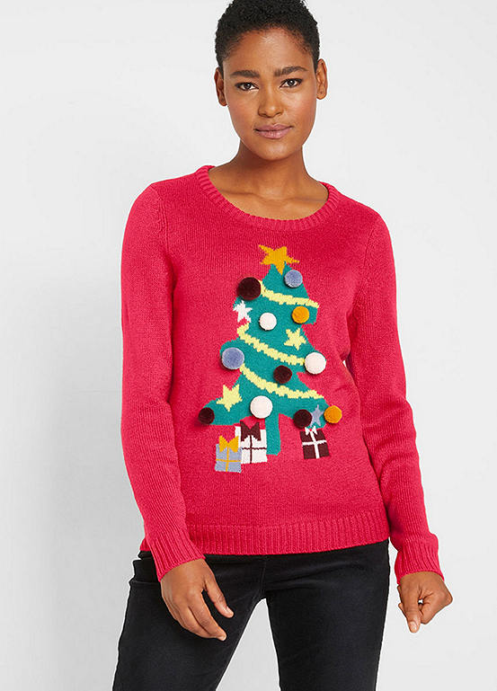 bonprix Long Sleeve Round Neck Christmas Jumper | Freemans