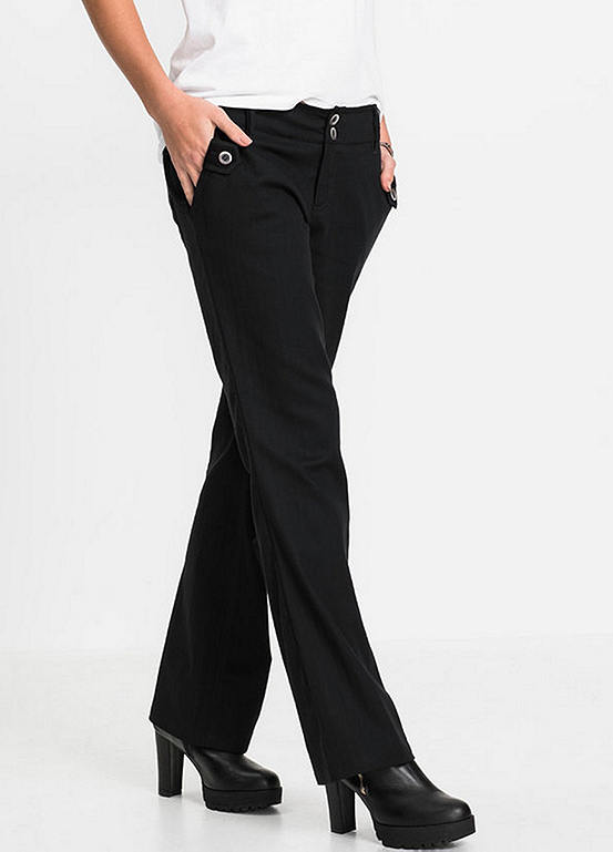 pinstripe bootcut trousers